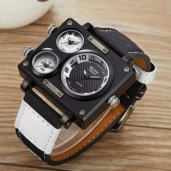 OULM MILITARY STYLE 3 TIME ZONE QUARTZ WATCH - Picture 3 of 9